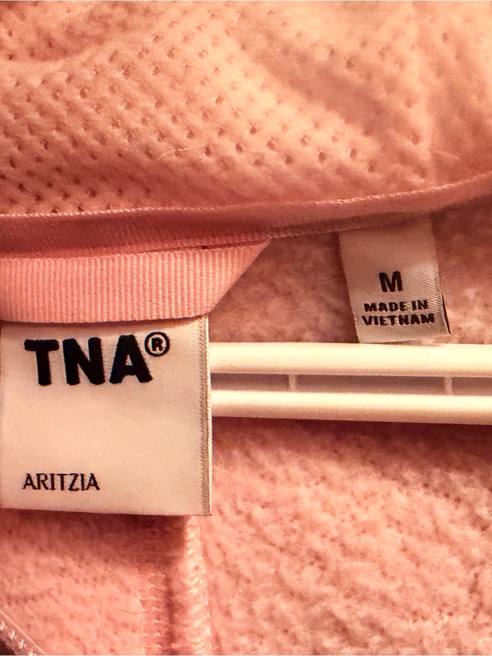 Aritzia Plush Half‑Zip Teddy Hoodie Jacket - Light Pink - Picture 3 of 3